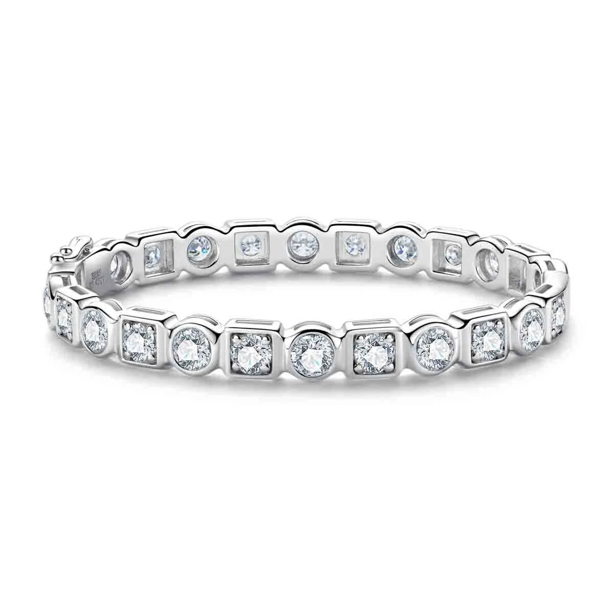 The Fusion - Round Brilliant Cut Moissanite Bracelet