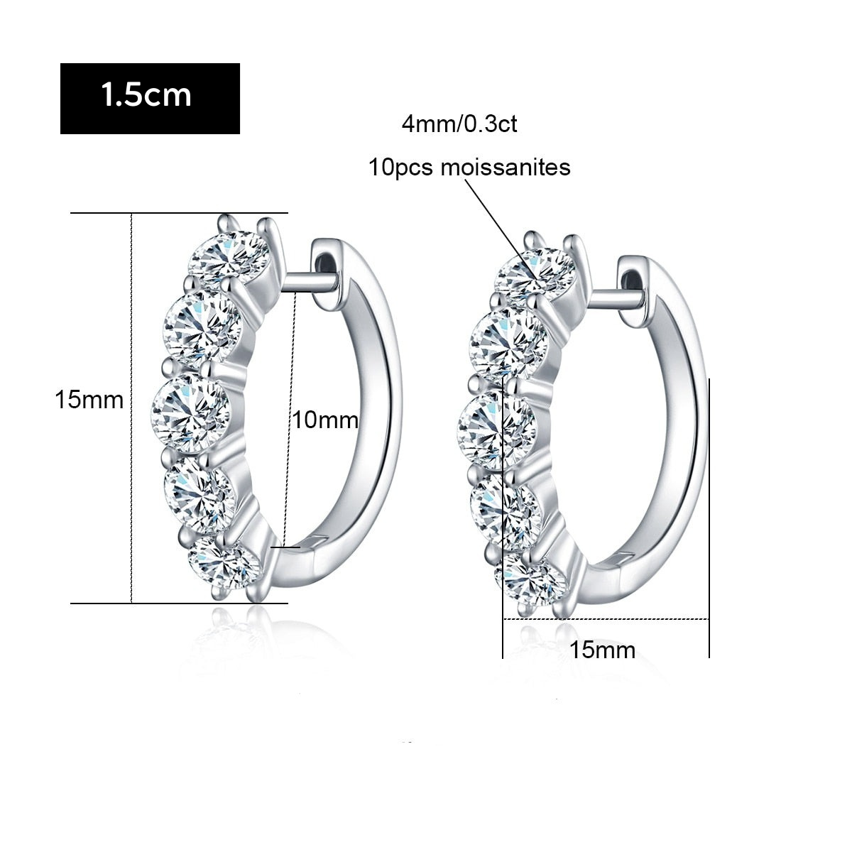 The Harper - Moissanite Hoop Earrings