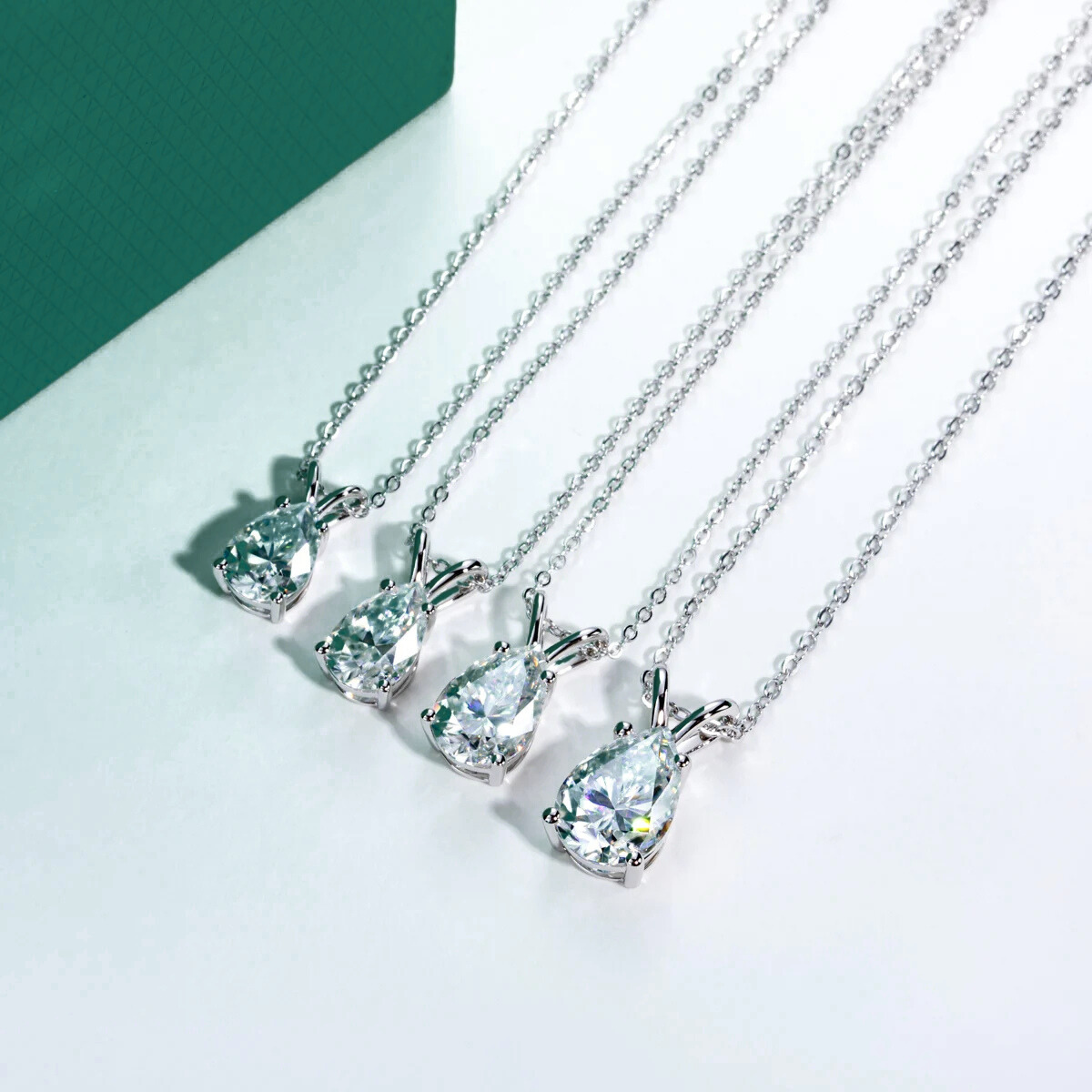 The Odette – Pear Cut Moissanite Necklace