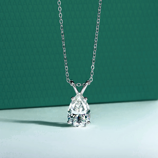 The Odette – Pear Cut Moissanite Necklace