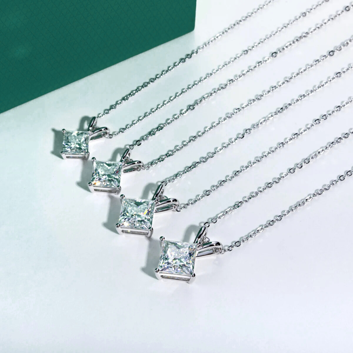 The Sabine – Princess Cut Moissanite Necklace