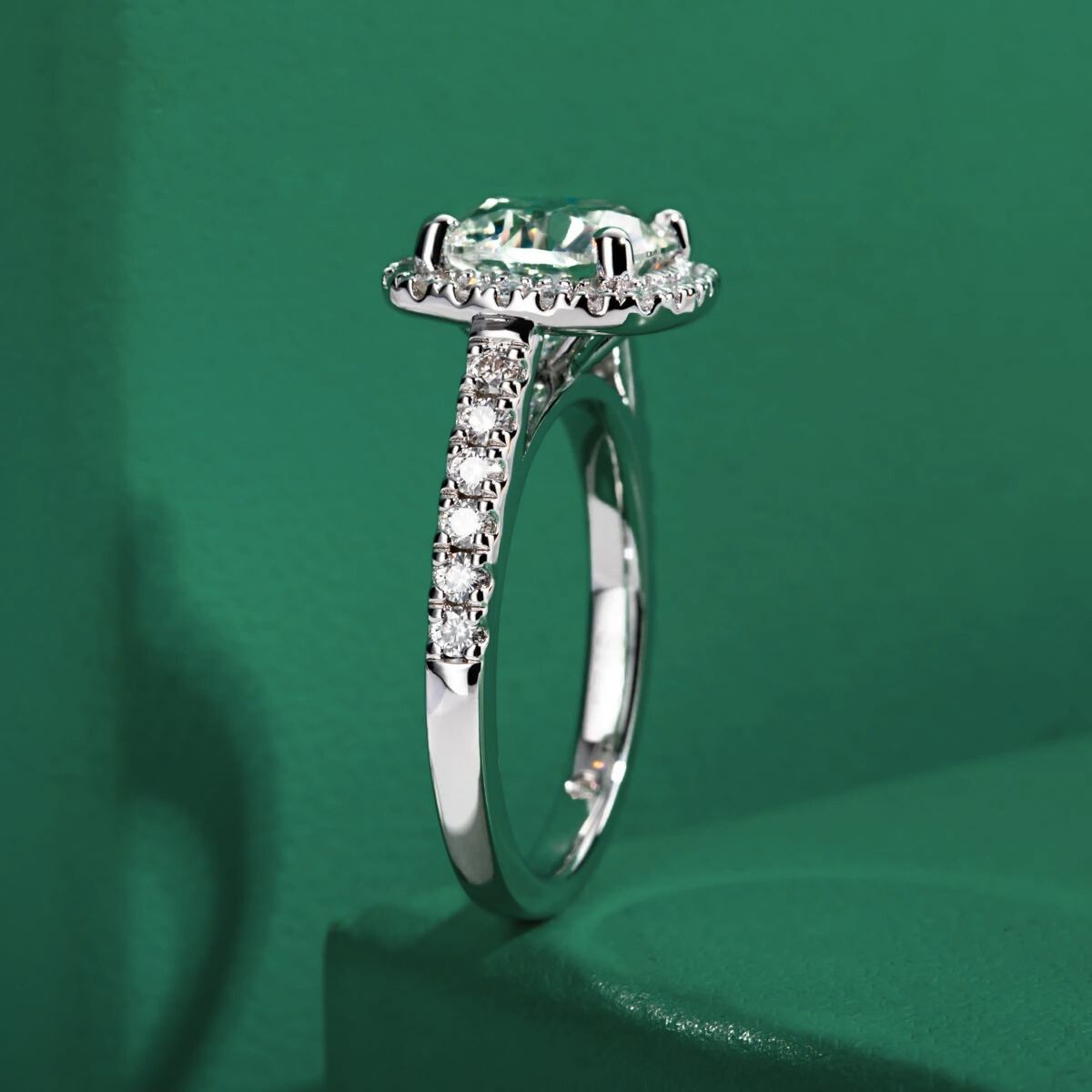 The Aveline - Cushion Cut Moissanite Halo Ring