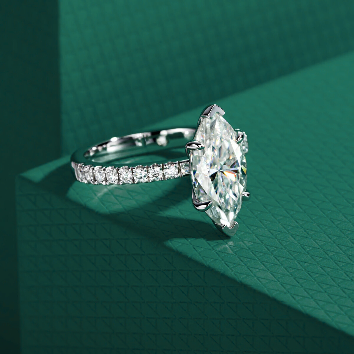 The Aurelia - Marquise Cut Moissanite Solitaire Ring