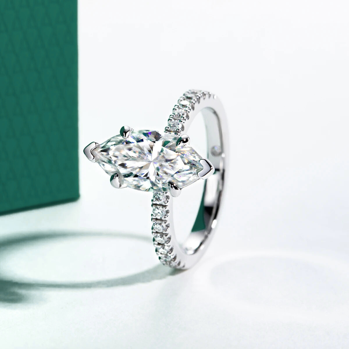 The Aurelia - Marquise Cut Moissanite Solitaire Ring