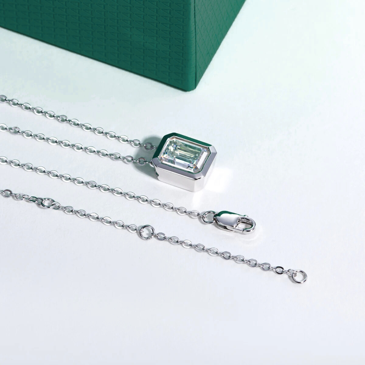 The Solange - Emerald Cut Moissanite Necklace
