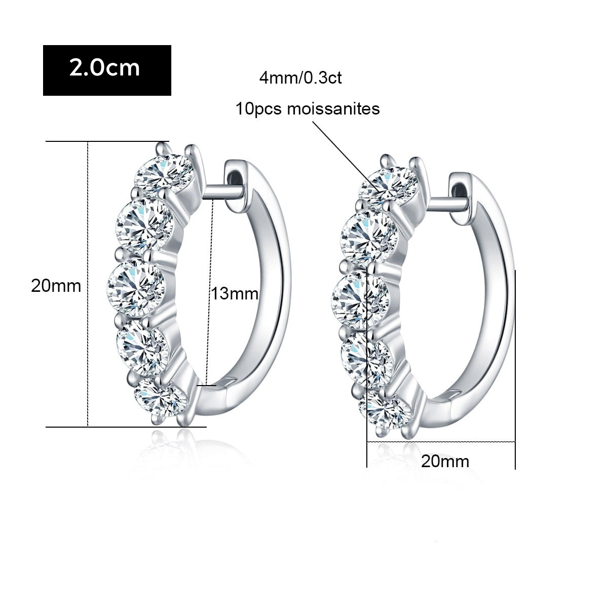 The Harper - Moissanite Hoop Earrings