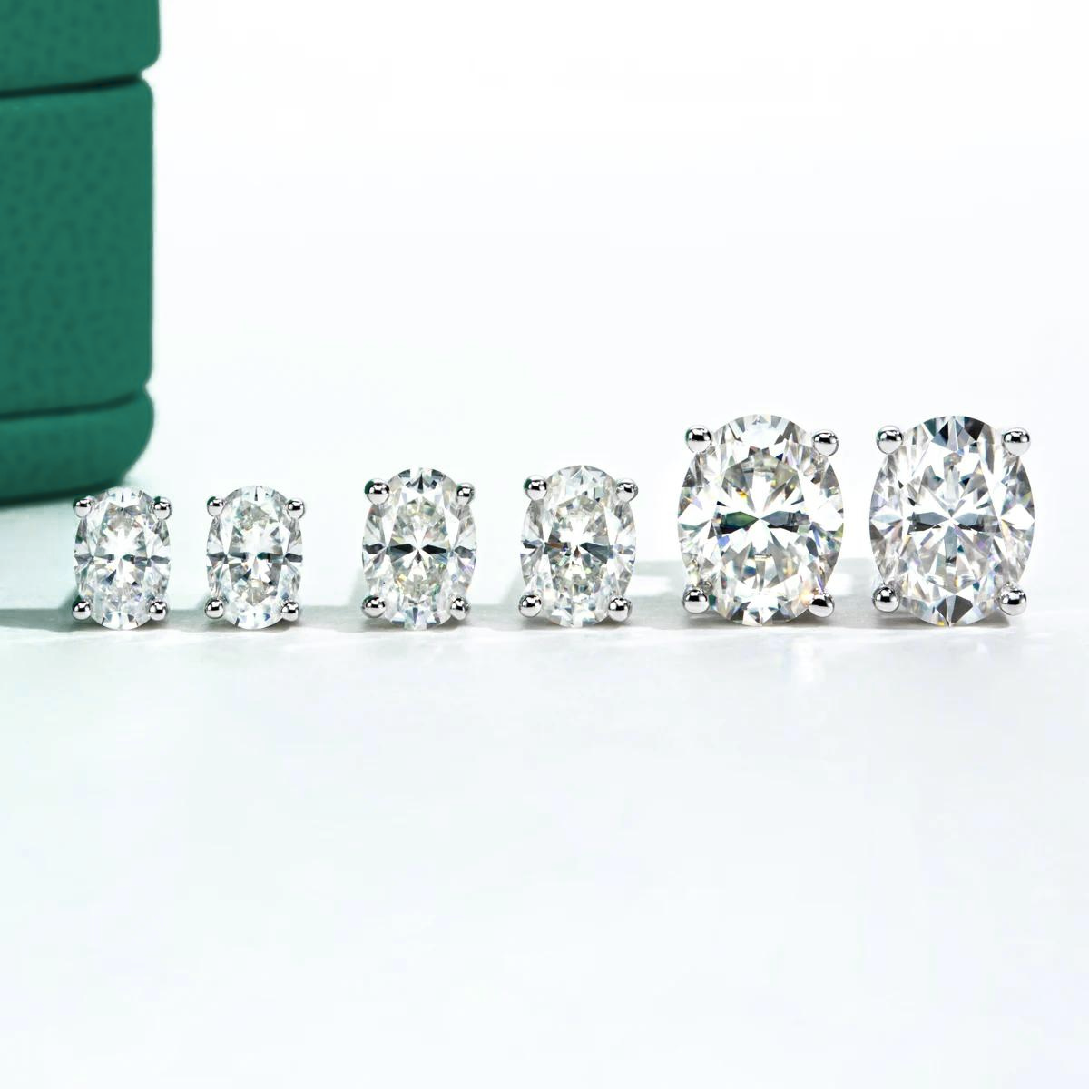 The Stella - Oval Cut Moissanite Earrings with 10k Gold Posts