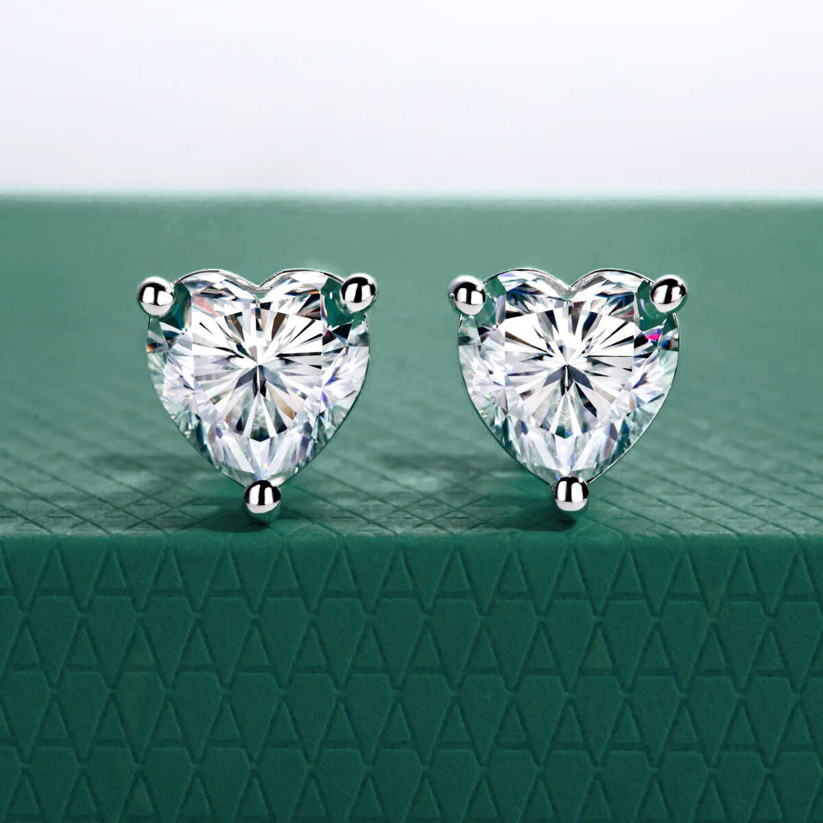 The Heartine - Heart Cut Moissanite Earrings