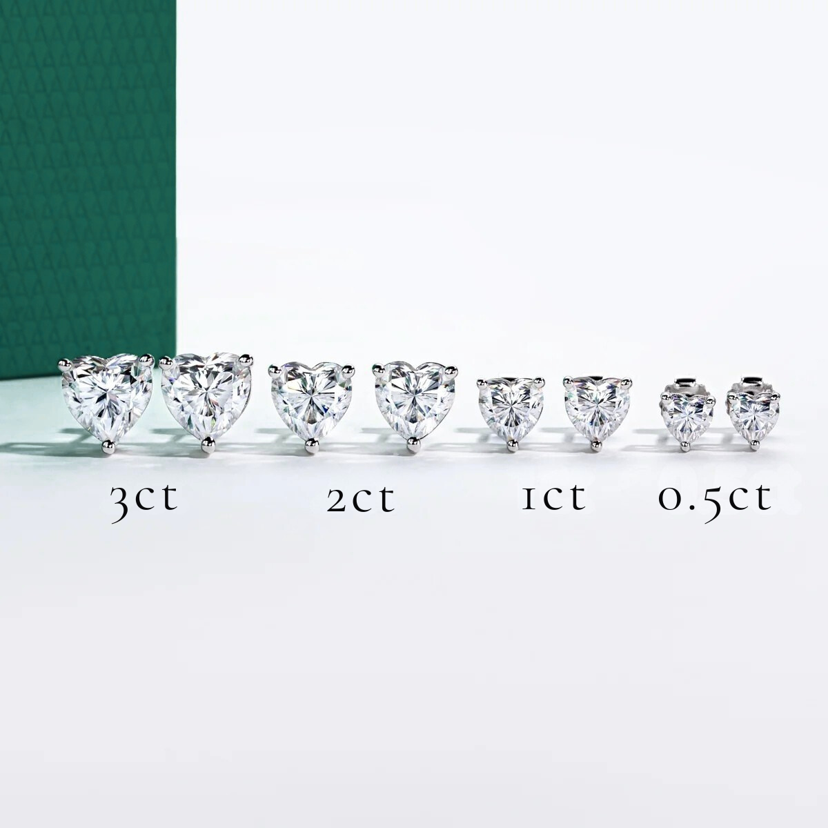 The Heartine - Heart Cut Moissanite Earrings