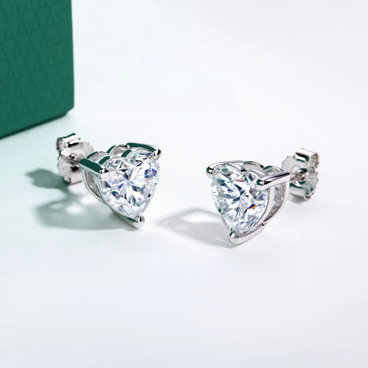 The Heartine - Heart Cut Moissanite Earrings