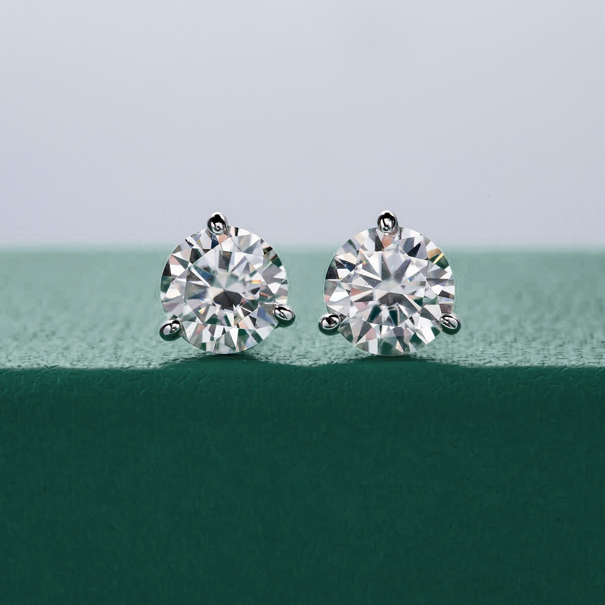 The Lillian - Solitaire 3-Prong Moissanite Earrings