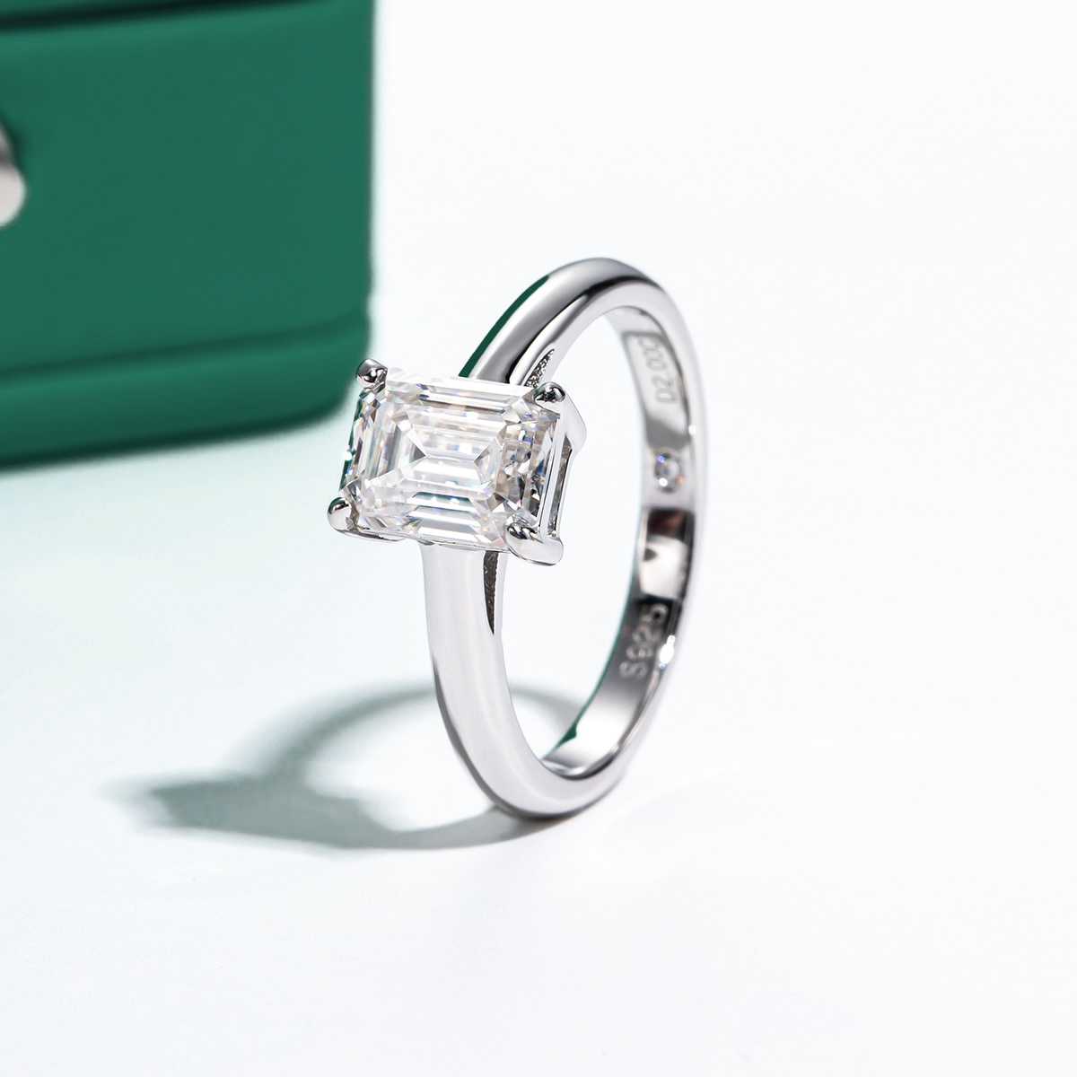 The Esme - Emerald Cut Moissanite Solitaire Ring
