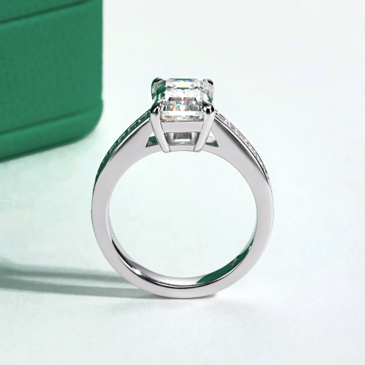 The Meredith - Emerald Cut Moissanite Ring