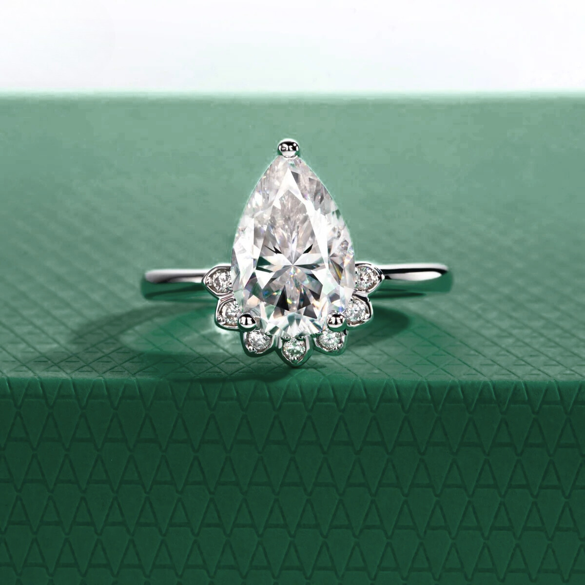 The Violetta - Pear Cut Moissanite Ring