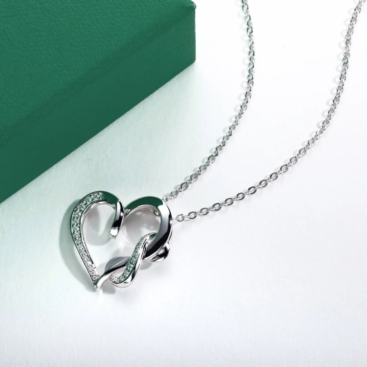 The Infinite Love - Moissanite Heart Necklace
