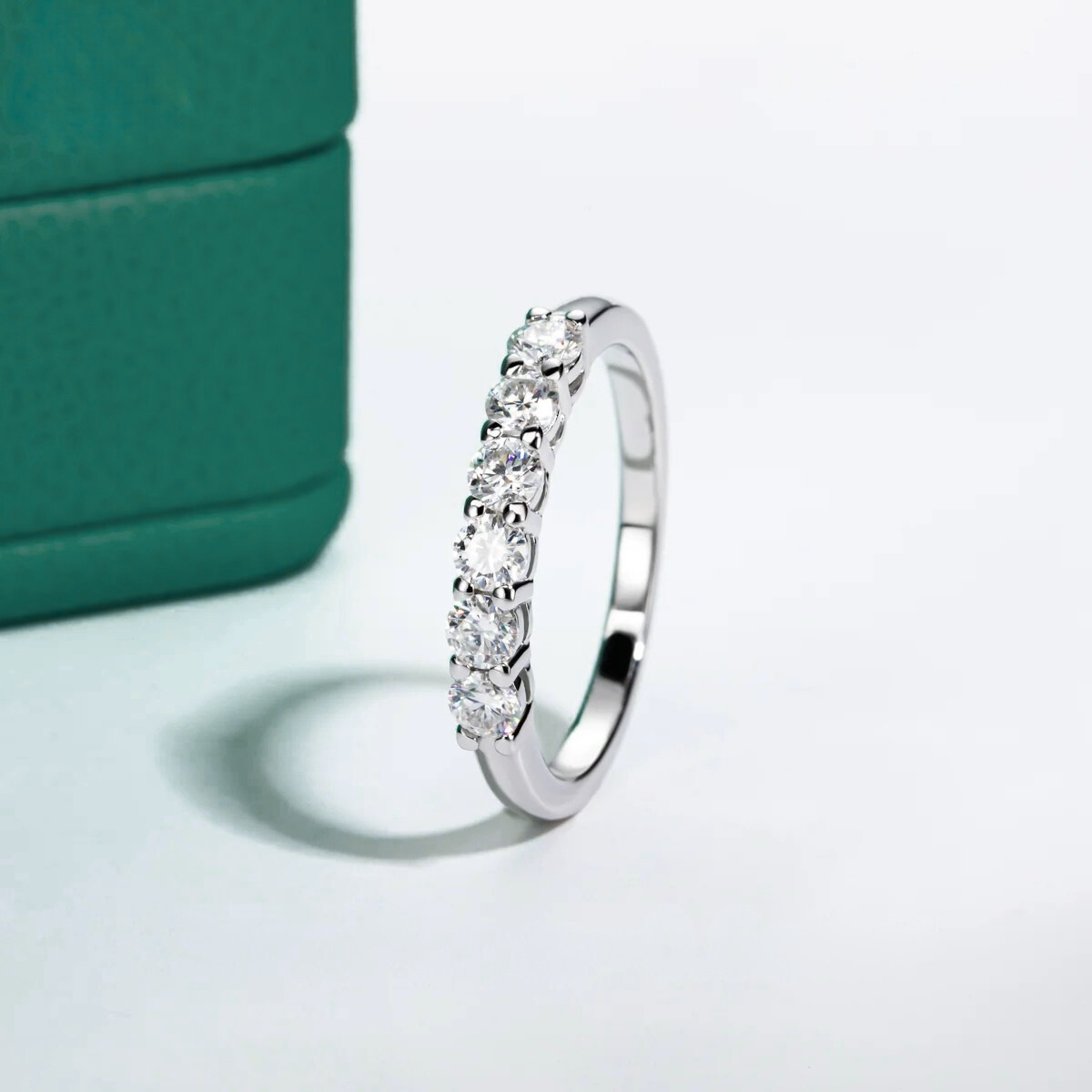 The Juliet – Moissanite Half Eternity Ring