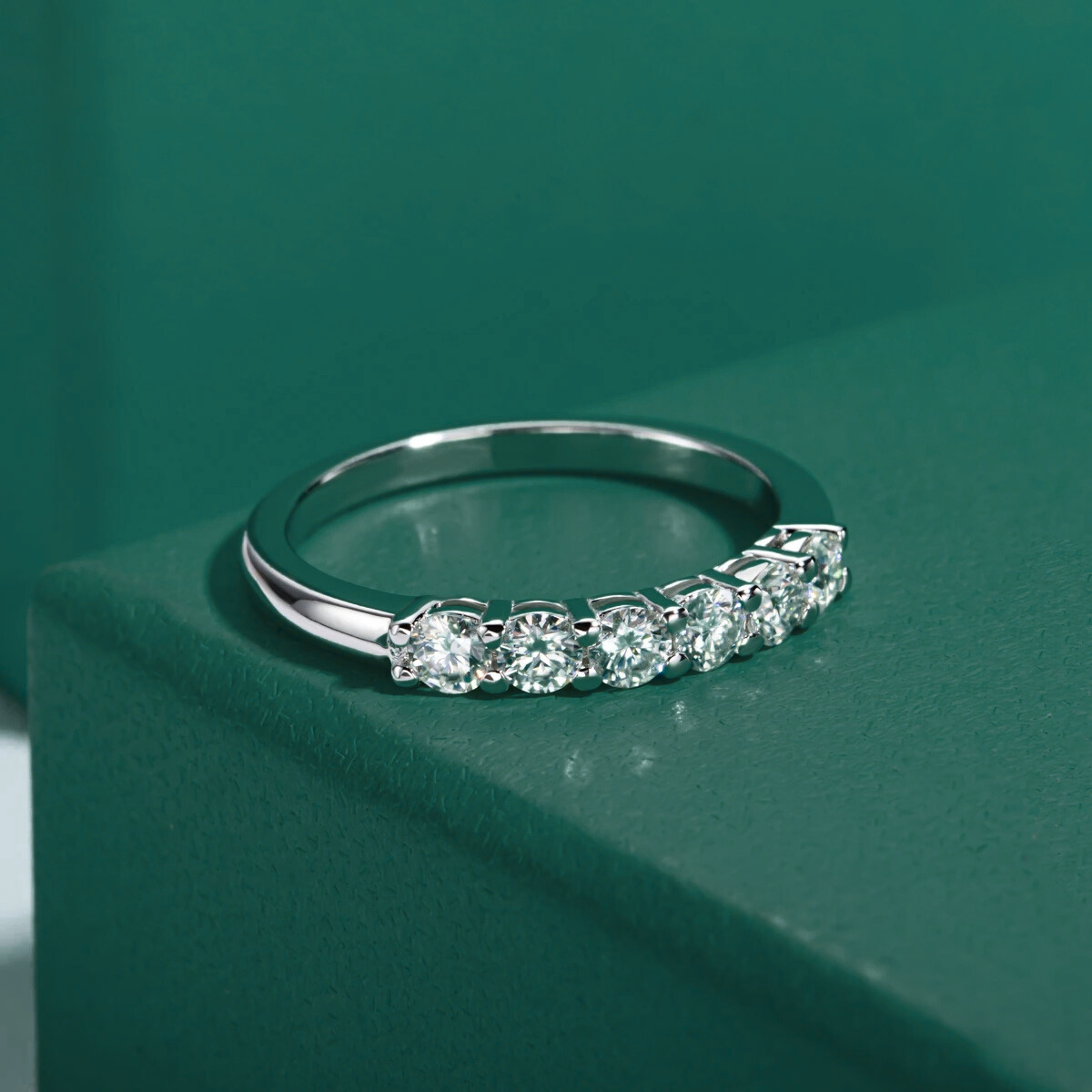 The Juliet – Moissanite Half Eternity Ring