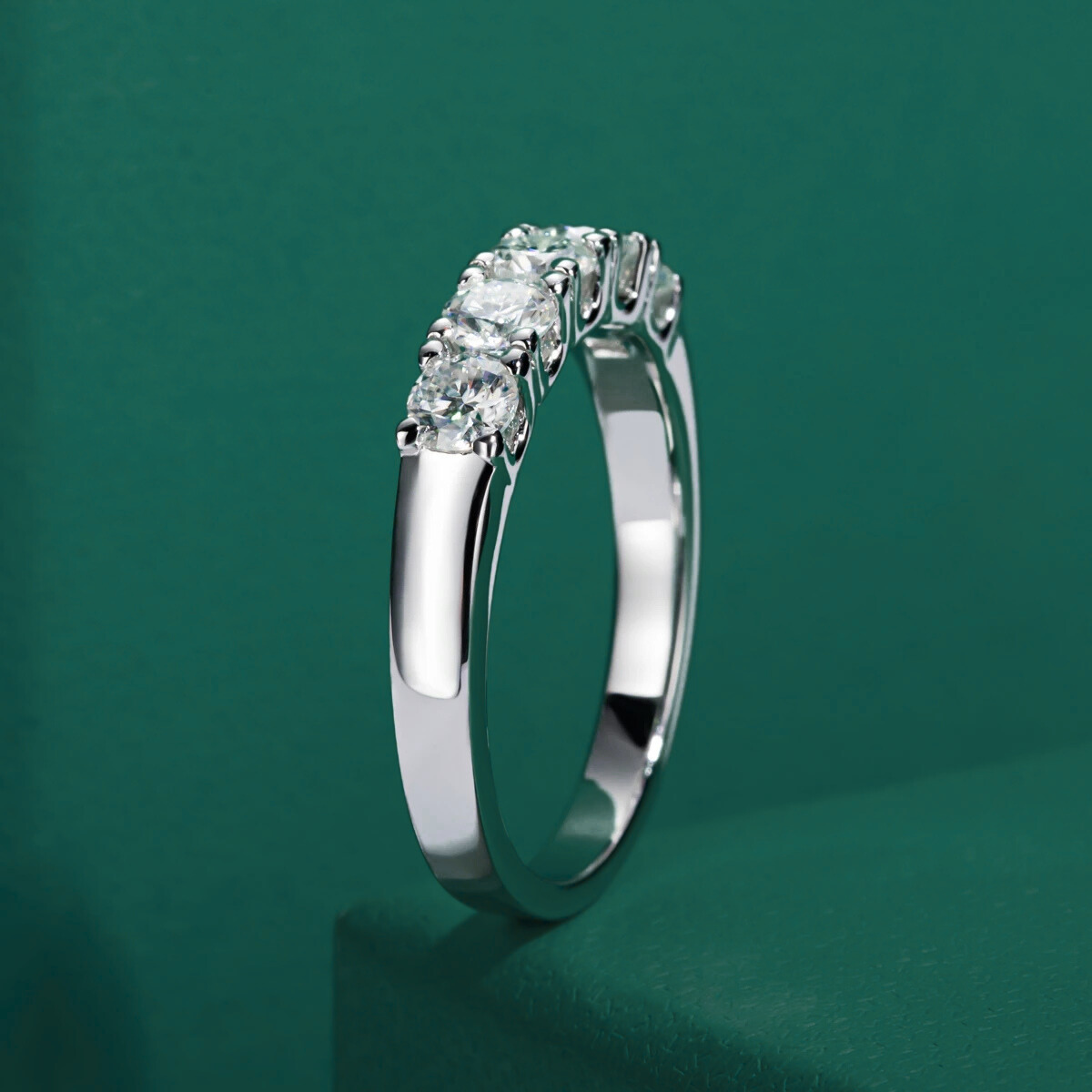 The Juliet – Moissanite Half Eternity Ring