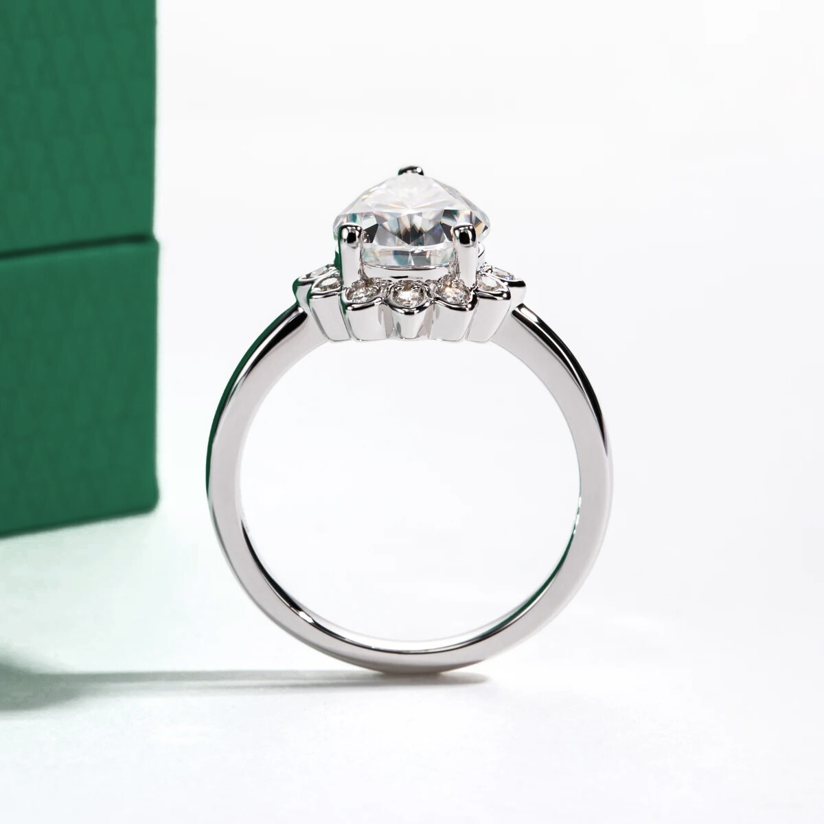 The Violetta - Pear Cut Moissanite Ring