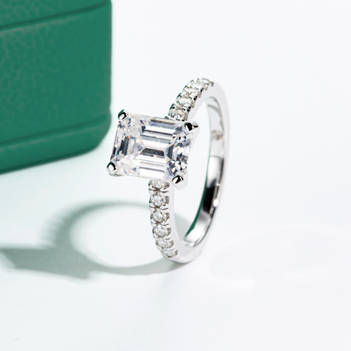 The Francis - Emerald Cut Moissanite Solitaire Ring