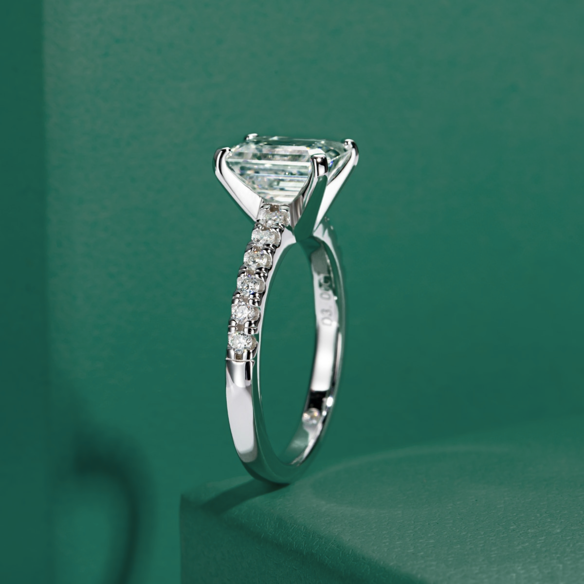 The Francis - Emerald Cut Moissanite Solitaire Ring
