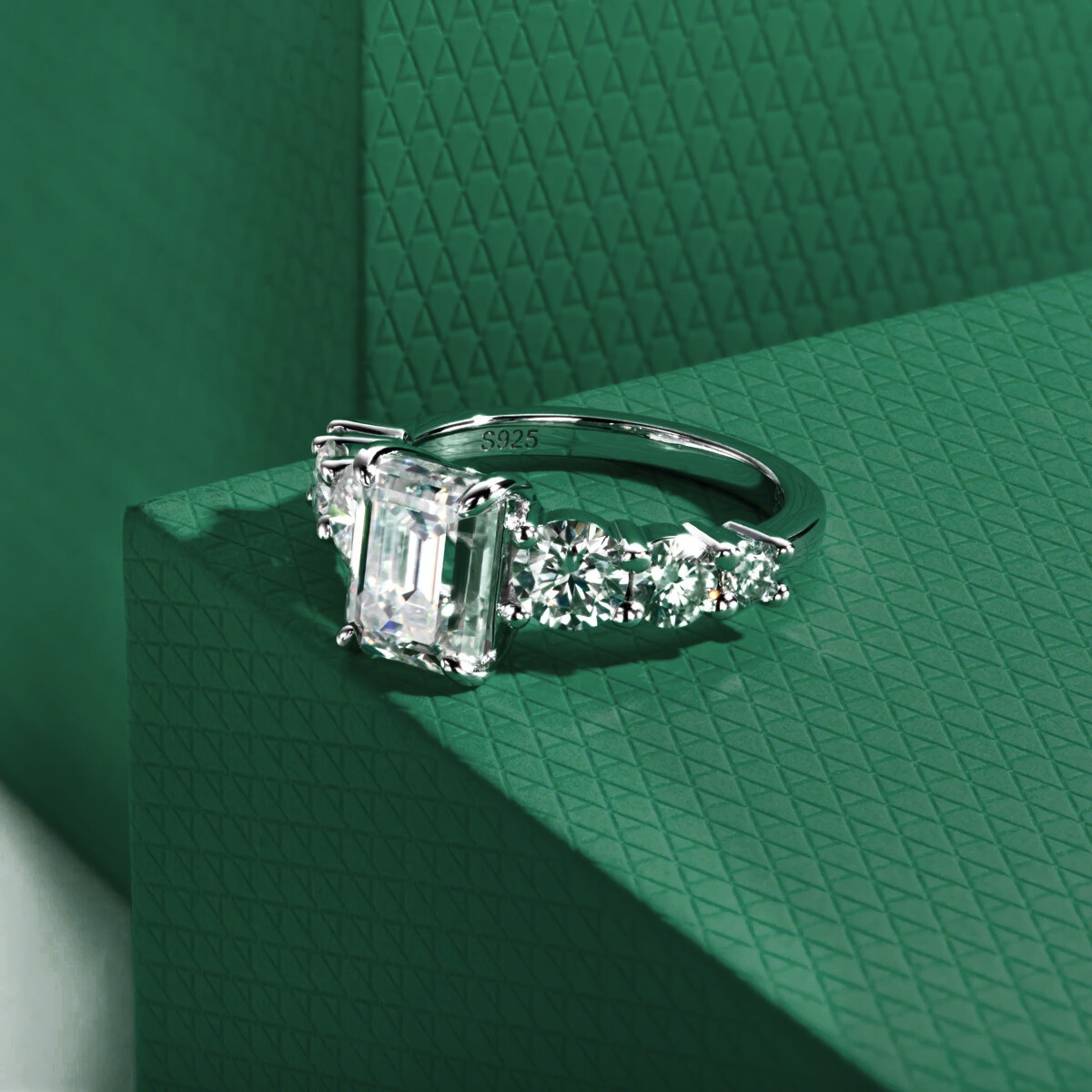 The Vienna - Emerald Cut Moissanite Ring