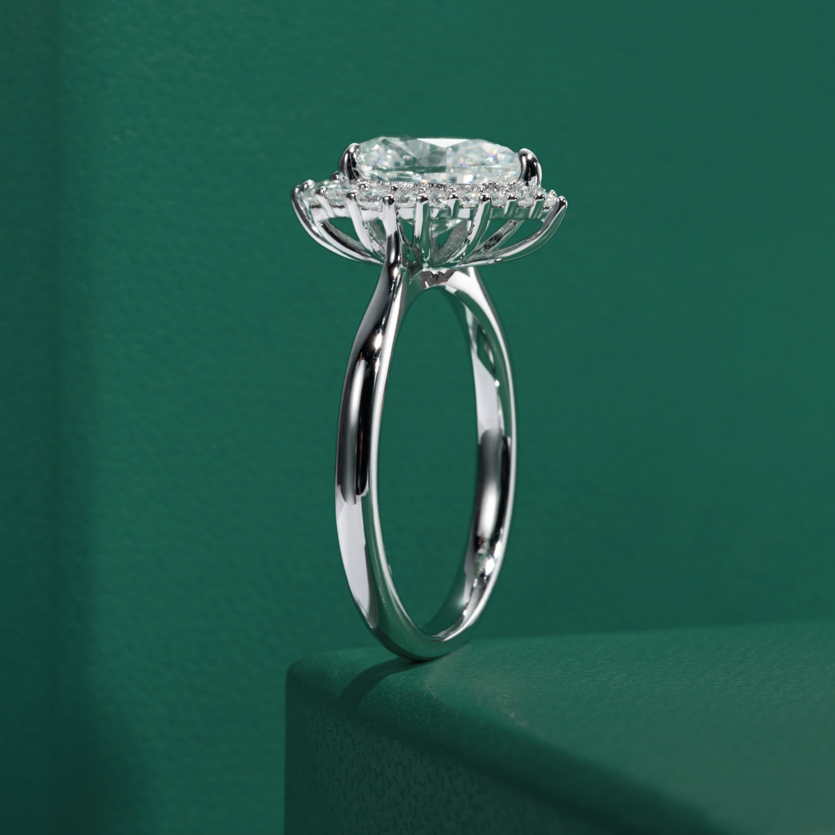The Valeria - Pear Cut Moissanite Halo Ring