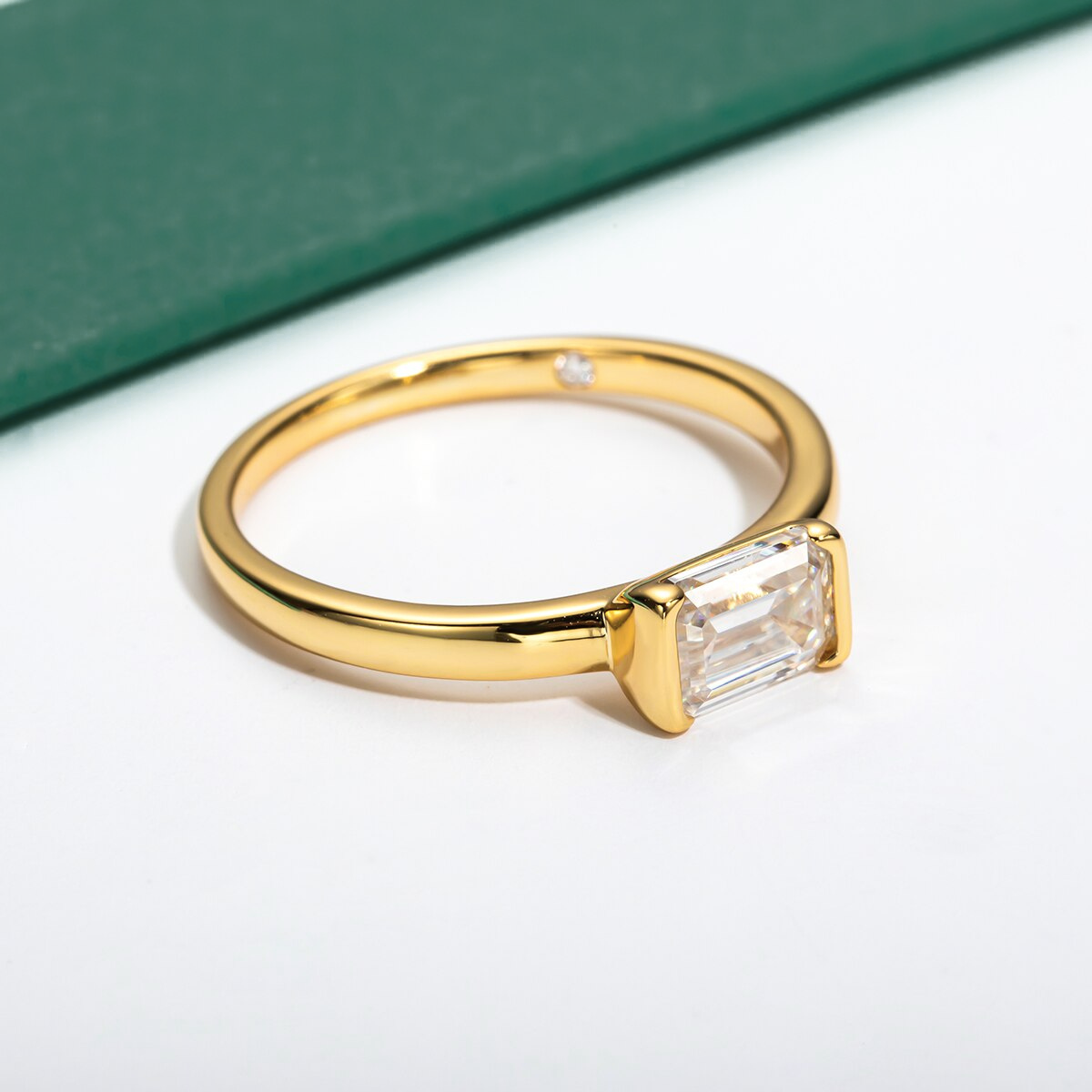 The Lauren - Emerald Cut Moissanite Solitaire Ring