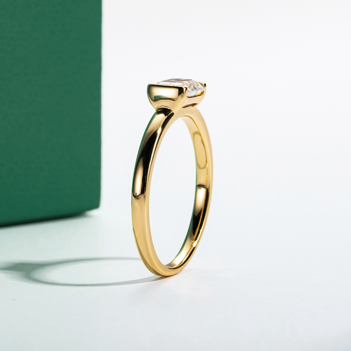 The Lauren - Emerald Cut Moissanite Solitaire Ring