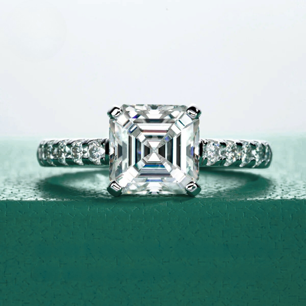 The Elva - Asscher Cut Moissanite Solitaire Ring