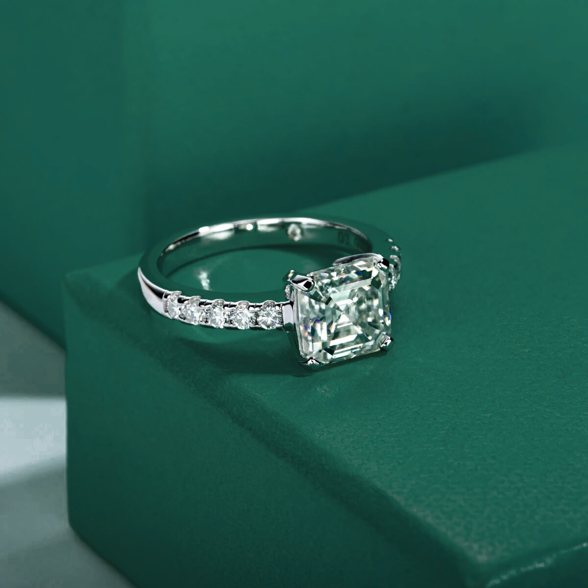 The Elva - Asscher Cut Moissanite Solitaire Ring