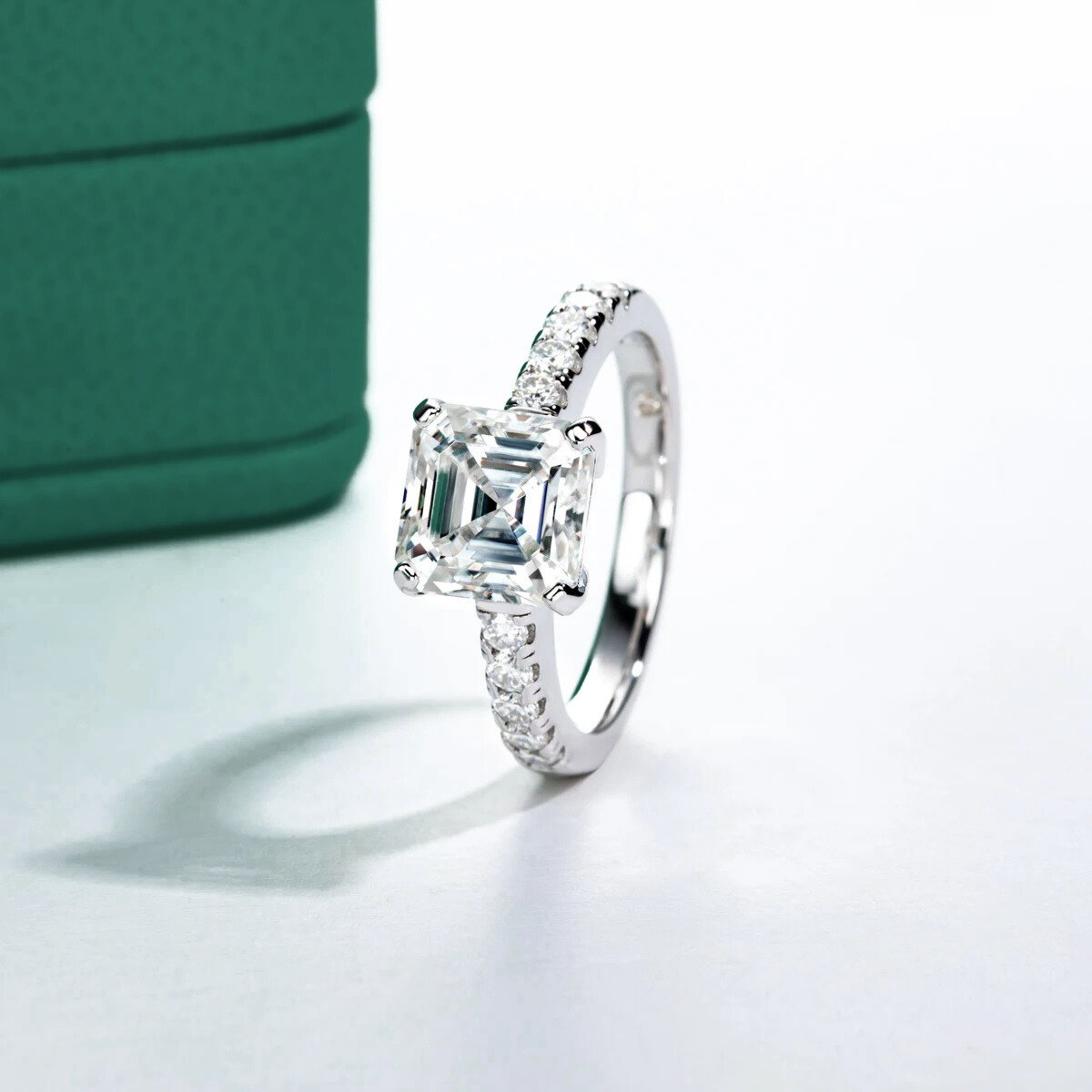 The Elva - Asscher Cut Moissanite Solitaire Ring