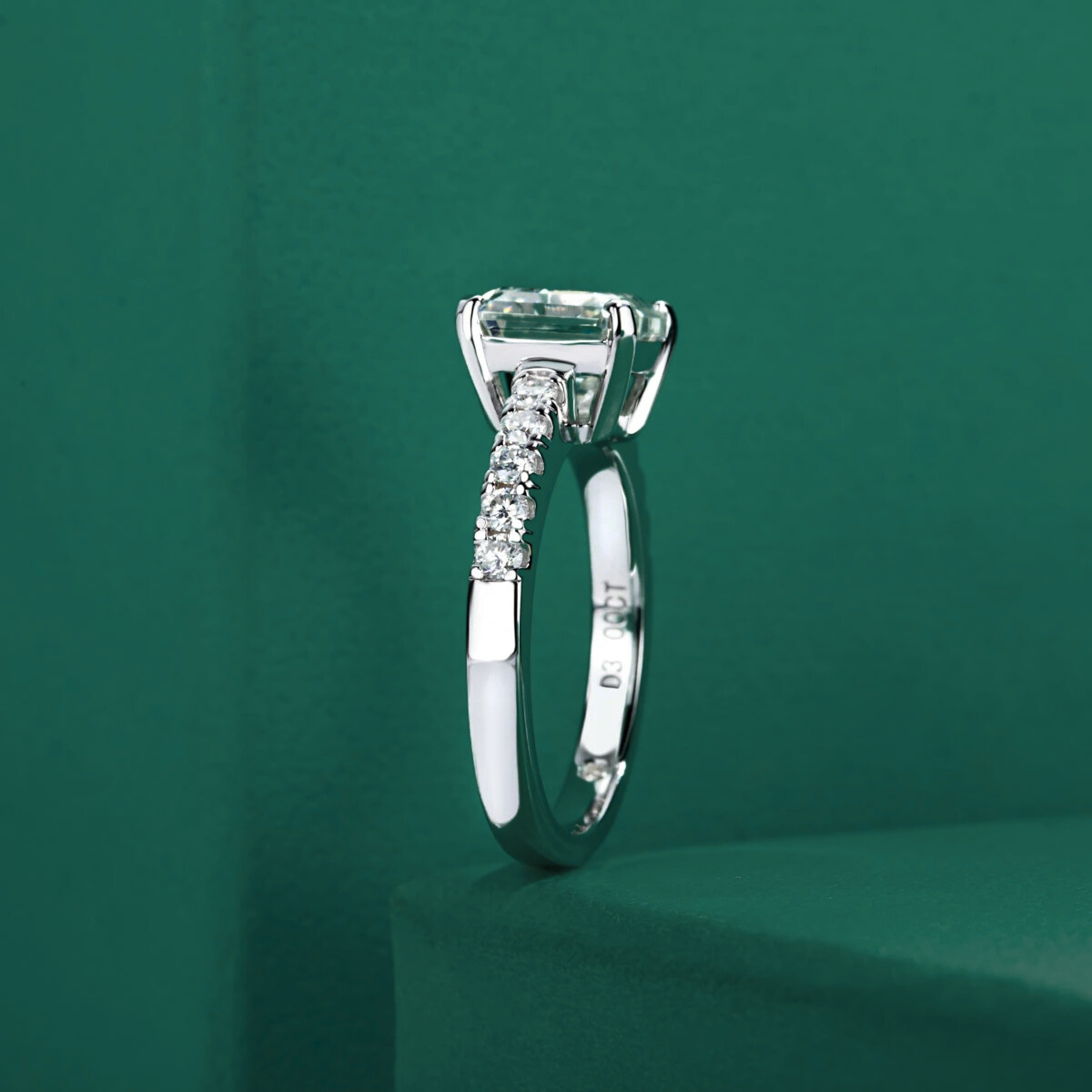 The Elva - Asscher Cut Moissanite Solitaire Ring