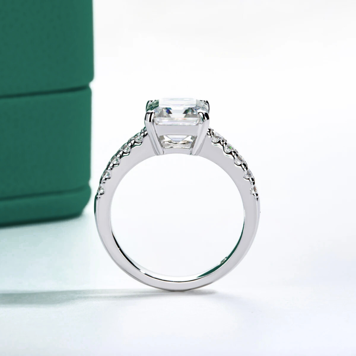 The Elva - Asscher Cut Moissanite Solitaire Ring