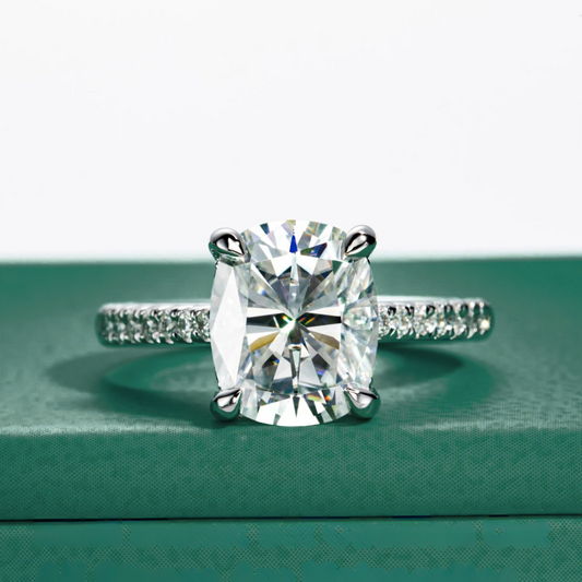 The Agnes - Cushion Cut Moissanite Solitaire Ring