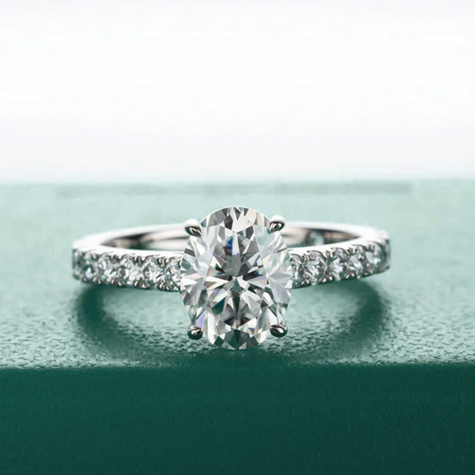 The Evangeline - Oval Cut Moissanite Solitaire Ring