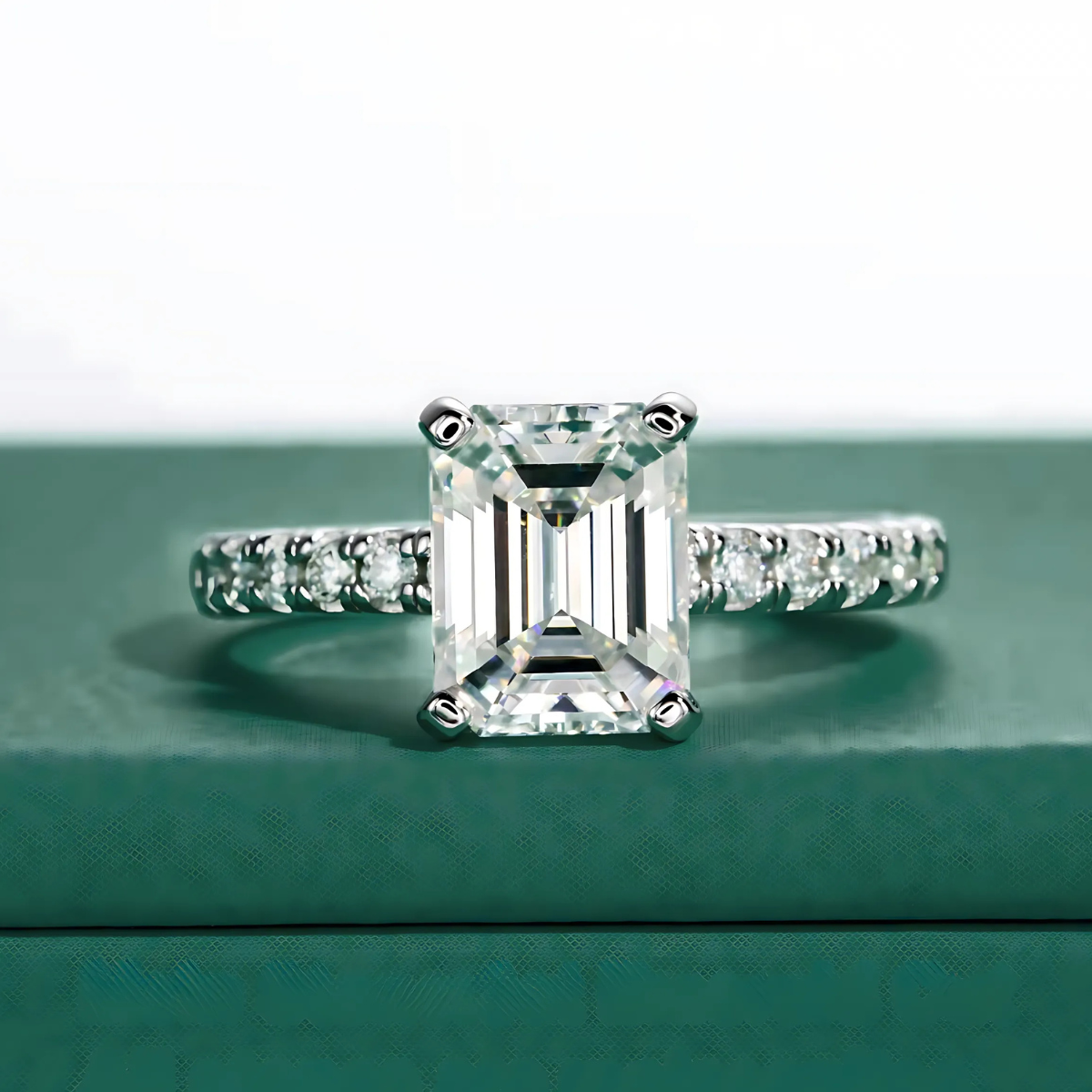 The Francis - Emerald Cut Moissanite Solitaire Ring