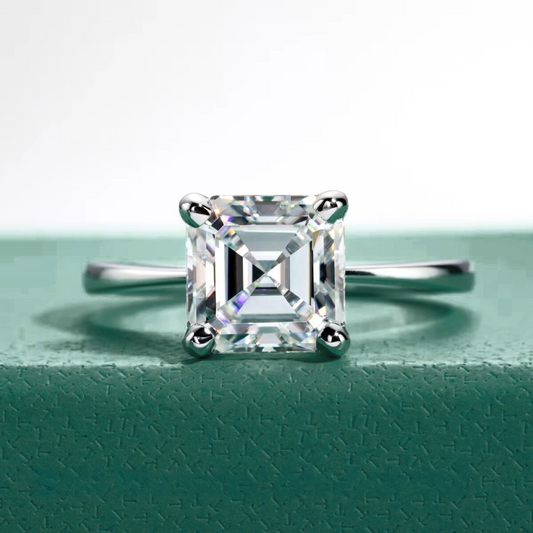 The Jane - Asscher Cut Moissanite Solitaire Ring
