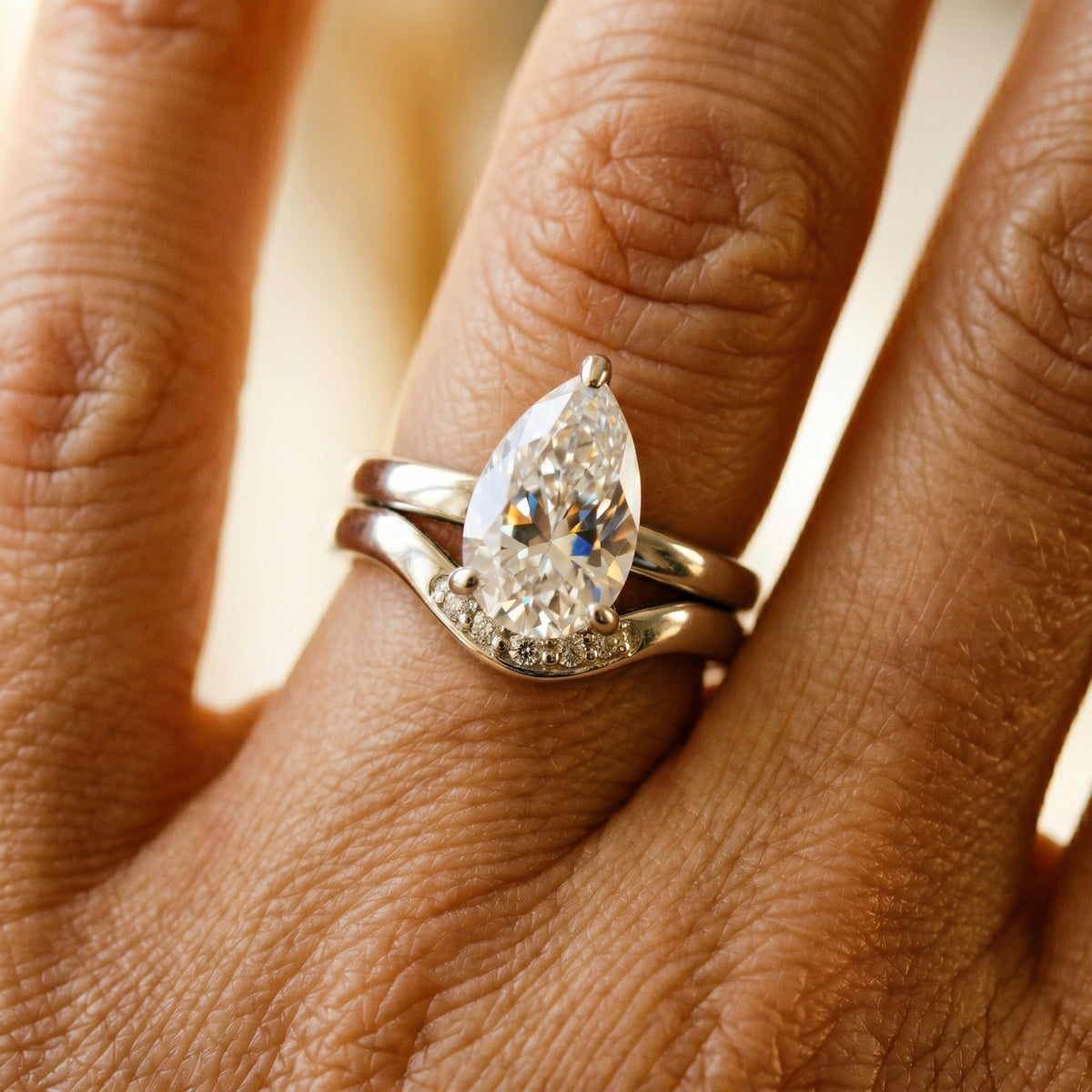 The Floriane - Pear Cut Moissanite Set