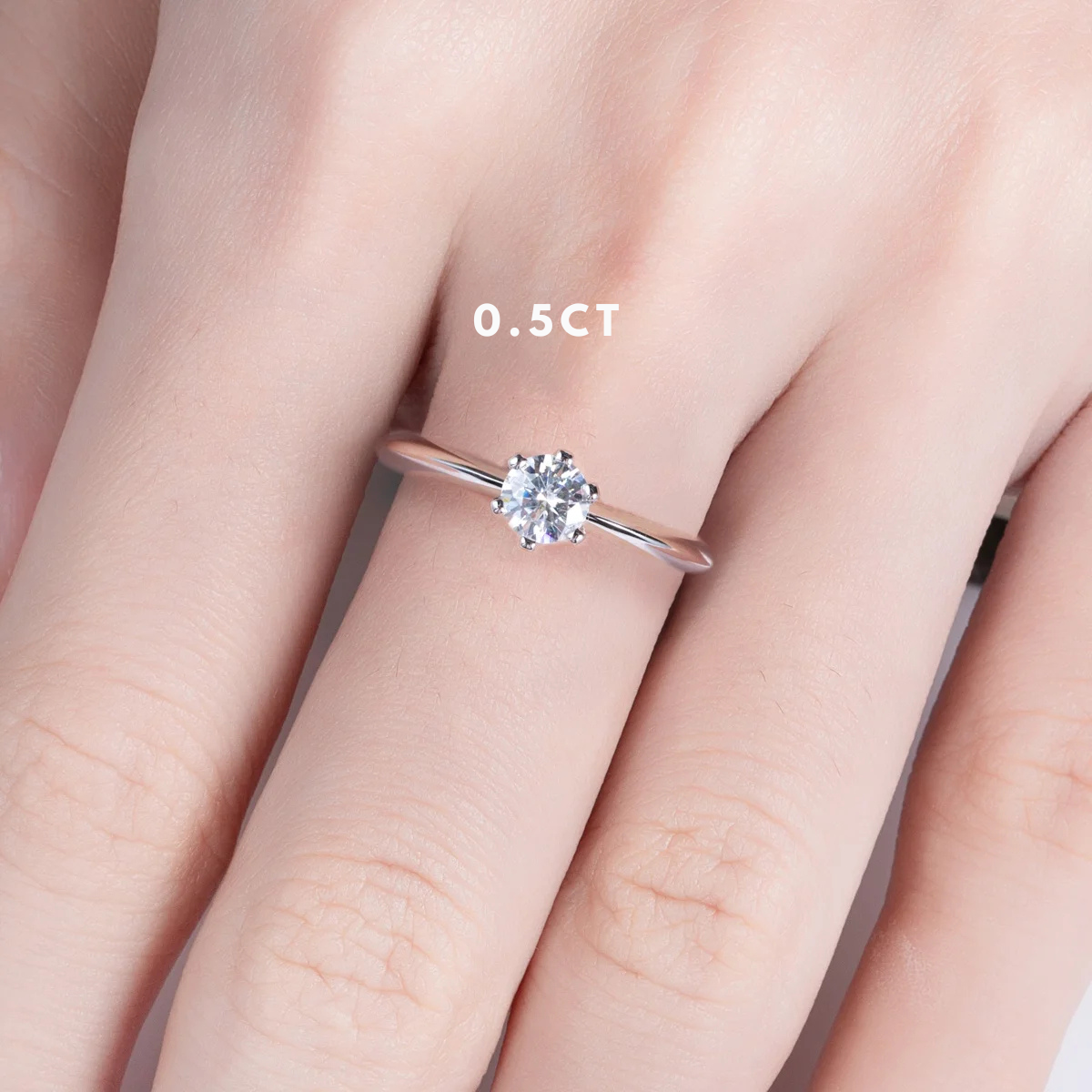 The Classic - Round Brilliant Cut Moissanite Solitaire Ring