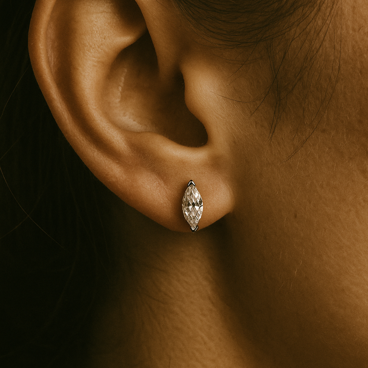 The Mireille - Marquise Cut Moissanite Earrings