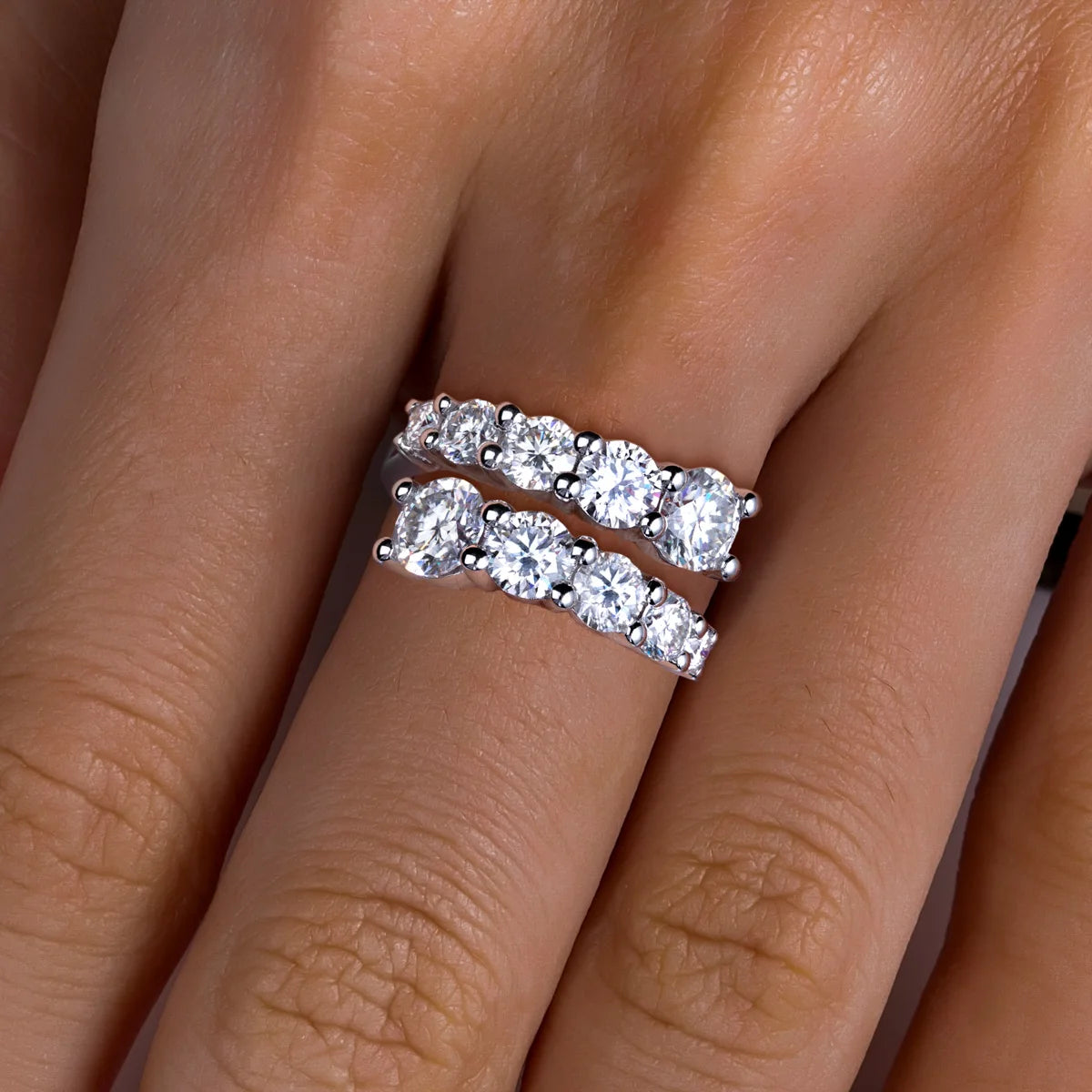 The Maelis - Moissanite Half Eternity Ring