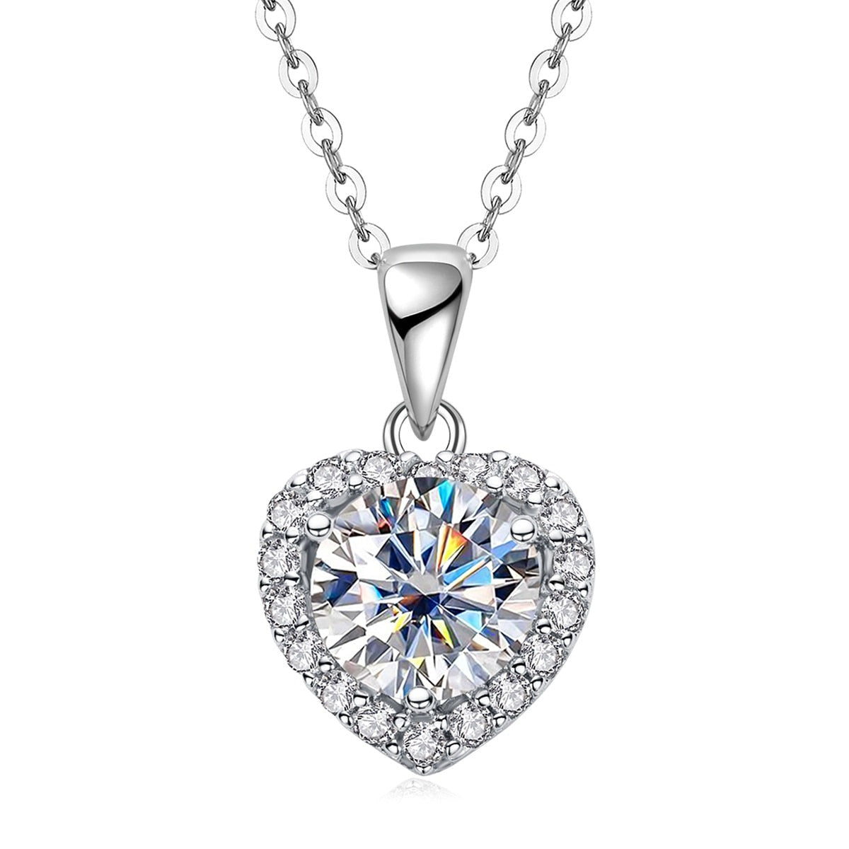 The Heart - Round Brilliant Cut Moissanite Necklace