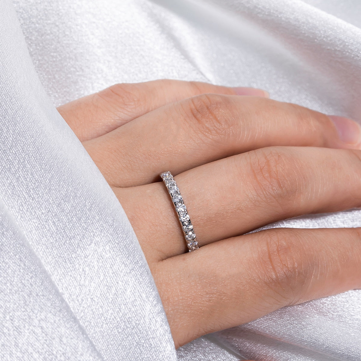 The Arabella - Moissanite Half Eternity Ring