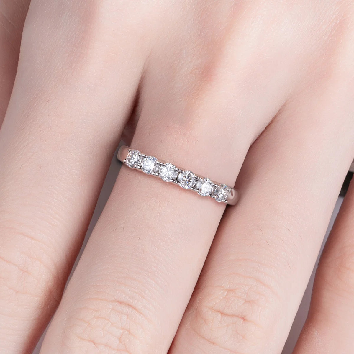 The Juliet – Moissanite Half Eternity Ring