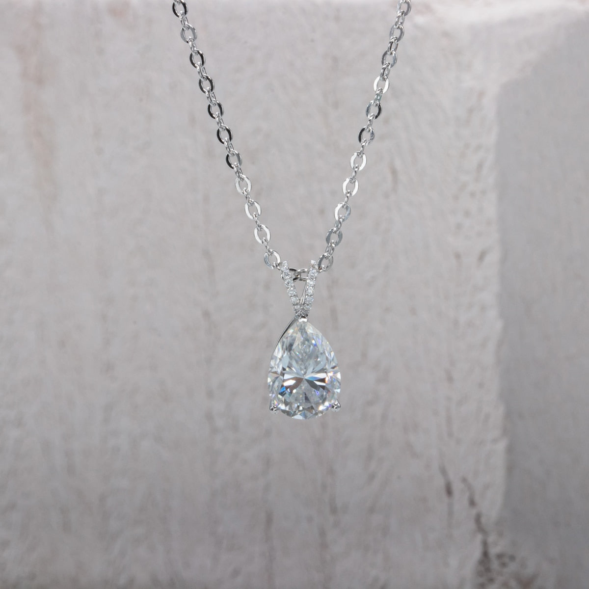 The Becca - Pear Cut Moissanite Necklace