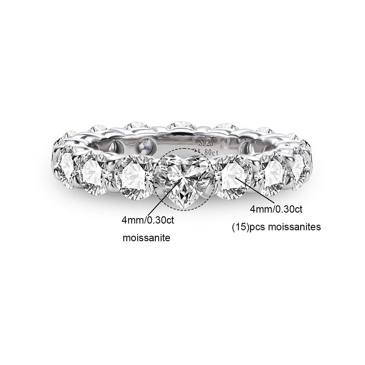 The Eva - Moissanite Wedding Band