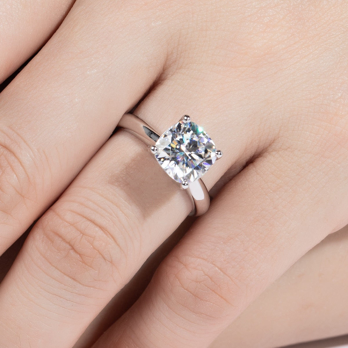 The Essence - Cushion Cut Moissanite Solitaire Ring