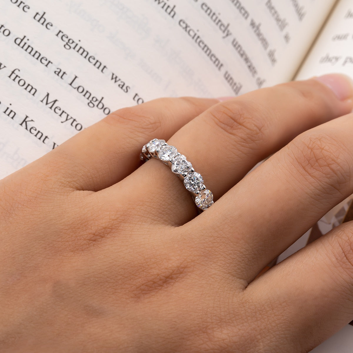 The Eva - Moissanite Wedding Band