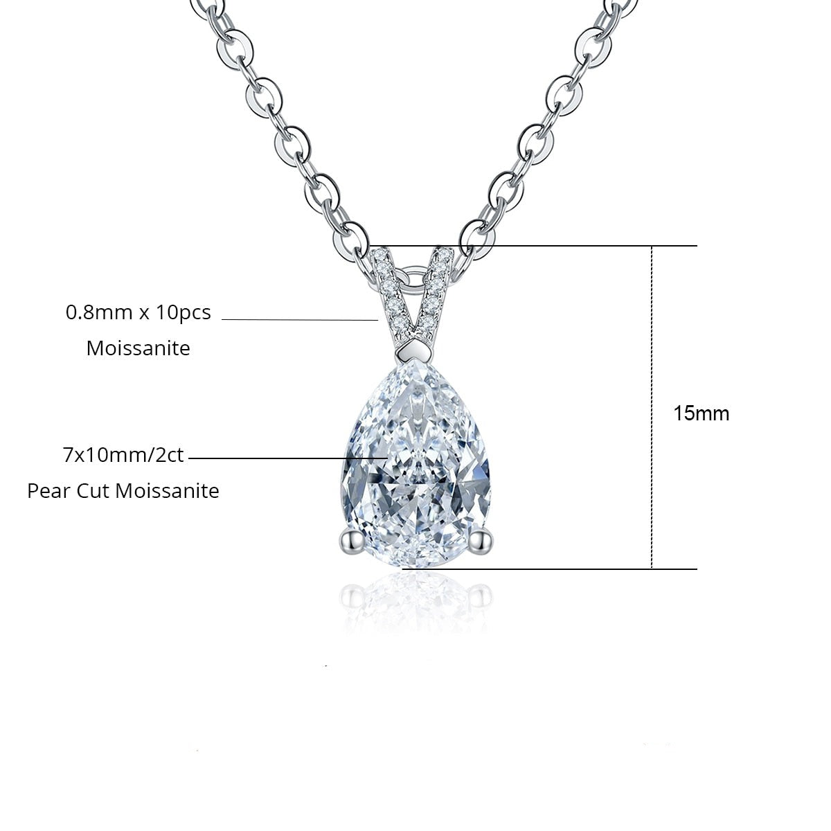 The Becca - Pear Cut Moissanite Necklace